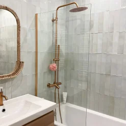Colonne bain-douche thermostatique cuivre brossé Essebagno luisa II 250