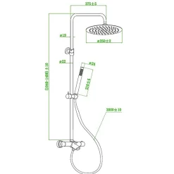 Colonne bain-douche thermostatique cuivre brossé Essebagno luisa II 250