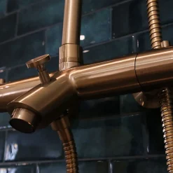 Colonne bain-douche thermostatique cuivre brossé Essebagno luisa II 250