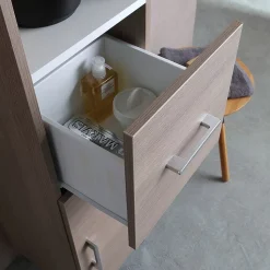 Colonne De 190 Cm Pour Salle De Bain Chêne Naturel Effet Bois Rimini