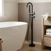 Colonne de baignoire îlot + flexible + douchette, noir mat, GoodHome Owens