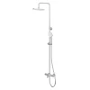 Colonne de bain/douche thermostatique avec pommeau, douchette 3 jets, flexible, barre réglable, chrome, GoodHome Anika