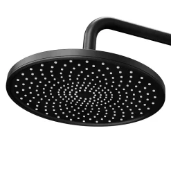 Colonne de bain/douche thermostatique avec pommeau, douchette 3 jets, flexible, barre réglable, noir, GoodHome Anika