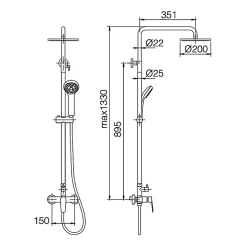 Colonne de Douche Anti-Calcaire Chrome IMEX BELGICA BDZ044