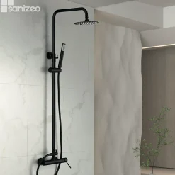 Colonne de Douche Anti-Calcaire Noir Mat MILOS STICK BDYS045/NG