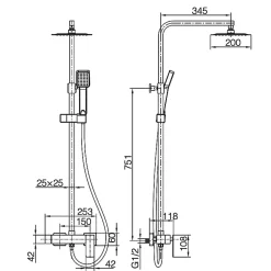 Colonne de Douche Anti-Calcaire Chrome IMEX PISA BDP048