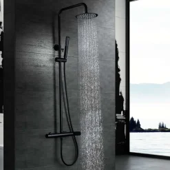Colonne de Douche Anti-Calcaire Noir Mat IMEX DINAMARCA BDR031/NG