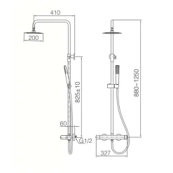 Colonne de Douche Anti-Calcaire Noir Mat IMEX DINAMARCA BDR031/NG