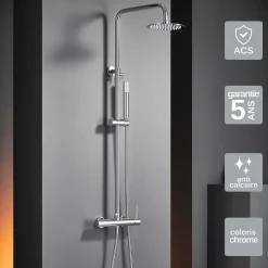 Colonne de Douche Anti-Calcaire Chrome IMEX MONZA BDM039