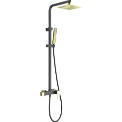 Colonne de Douche Anti-Calcaire Noir et Or IMEX SUECIA BDC032/NGOLD