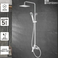 Colonne de Douche Anti-Calcaire Blanc Mat IMEX ART BDAR025/BL