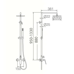 Colonne de Douche Anti-Calcaire Chrome IMEX LUXOR BDX023/NG