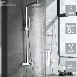 Colonne de Douche Anti-Calcaire Chrome IMEX SUECIA BDC032