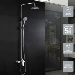 Colonne de Douche Anti-Calcaire Chrome IMEX LUXOR BDX023