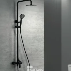 Colonne de Douche Anti-Calcaire Noir Mat IMEX URAL BDG040/NG