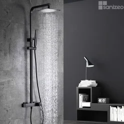 Colonne de Douche Anti-Calcaire Noir Mat IMEX SUECIA BDC032/NG