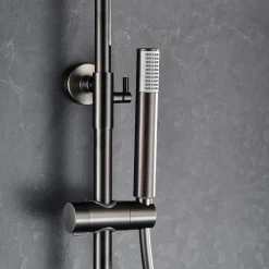 Colonne de Douche Anti-Calcaire Black Gun Métal IMEX MONZA BDM039/BGM