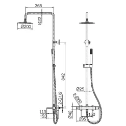 Colonne de Douche Anti-Calcaire Black Gun Métal IMEX MONZA BDM039/BGM