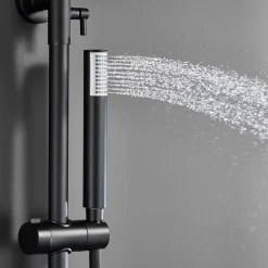 Colonne de Douche Anti-Calcaire Noir Mat IMEX MONZA BDM039/NG