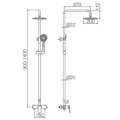 Colonne de Douche Anti-Calcaire Nickel Brossé IMEX URAL BDG040/NQ
