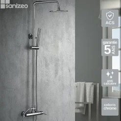 Colonne de Douche Anti-Calcaire Chrome MILOS STICK BDYS045