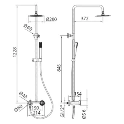 Colonne de Douche Anti-Calcaire Or Rose Brossé IMEX IMEX OLIMPO BDC033/ORC