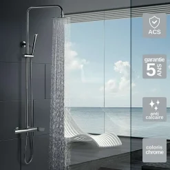 Colonne de Douche Anti-Calcaire Chrome IMEX DINAMARCA BDR031