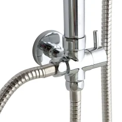 Colonne De Douche Avec Douchette Et Pommeau Fixe Ronde