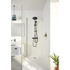 Colonne de douche avec inverseur manuel - Economie d'eau - GROHE Vitalio Start System 250 - Noir Mat - 266802431