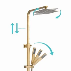 Colonne de douche avec mitigeur thermostatique LOMAZOO Estrella doré