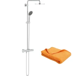 Colonne de douche avec mitigeur thermostatique GROHE Vitalio Joy System 210 Quickfix + microfibre