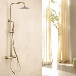 Colonne de douche avec mitigeur thermostatique LOMAZOO Orléan doré