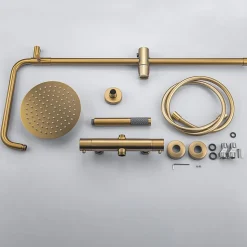 Colonne de douche avec mitigeur thermostatique LOMAZOO Orléan doré