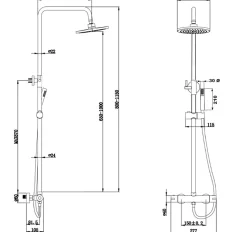 Colonne de douche avec mitigeur thermostatique LOMAZOO Orléan doré