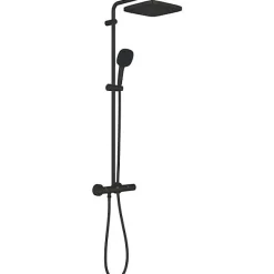 Colonne de douche avec mitigeur thermostatique - Economie d'eau - GROHE Vitalio Comfort 250 - Noir Mat - 266962431