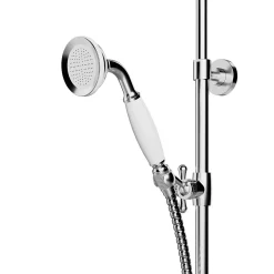 Colonne de douche avec mélangeur mécanique + douchette + flexible + barre réglable, chrome, GoodHome Etel