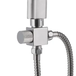 Colonne de douche avec porte savon aspect Chrome gris