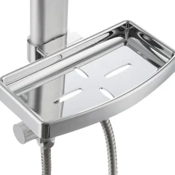 Colonne de douche avec porte savon aspect Chrome gris