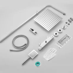 Colonne de Douche avec Robinetterie Thermostatique, Auralum max Ensemble de Douche avec pommeau + douchette