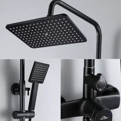 Colonne de Douche avec Robinetterie , Auralum max Ensemble de Douche avec pommeau + douchette + flexible