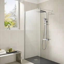 Colonne de Douche avec Robinetterie Thermostatique, Auralum max Ensemble de Douche avec pommeau + douchette + flexible