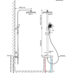 Colonne de Douche avec Robinetterie Thermostatique, Auralum max Ensemble de Douche avec pommeau + douchette + flexible