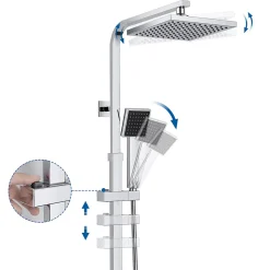 Colonne de Douche avec Robinetterie Thermostatique, Auralum max Ensemble de Douche avec pommeau + douchette