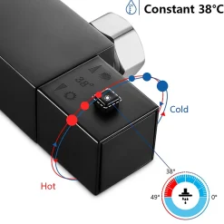 Colonne de Douche avec Robinetterie Thermostatique, Auralum max Ensemble de Douche avec pommeau + douchette + flexible