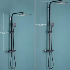 Colonne de Douche avec Robinetterie Thermostatique, Auralum max Ensemble de Douche avec pommeau + douchette