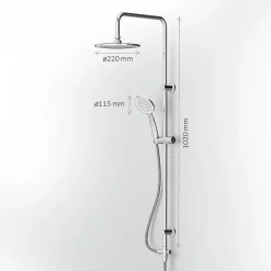 Colonne de douche baignoire sans robinet, Système de douche, Barre de douche Chrome F07TB000 Hit AM.PM
