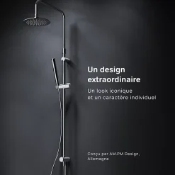 Colonne de douche baignoire sans robinet, Système de douche, Barre de douche Chromé, Spike F07PA000 AM PM