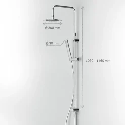 Colonne de douche baignoire sans robinet, Système de douche, Barre de douche Chromé, Spike F07PA000 AM PM