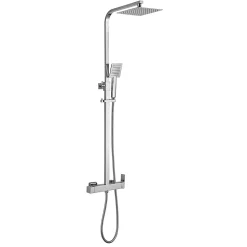 Colonne de douche carrée EXTRA FLAT, 73-122 cm, finition chrome poli, en laiton Kibath