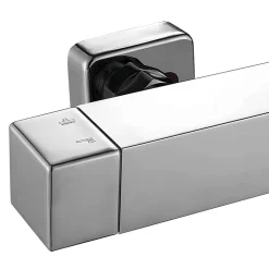 Colonne de douche carrée EXTRA FLAT, 73-122 cm, finition chrome poli, en laiton Kibath